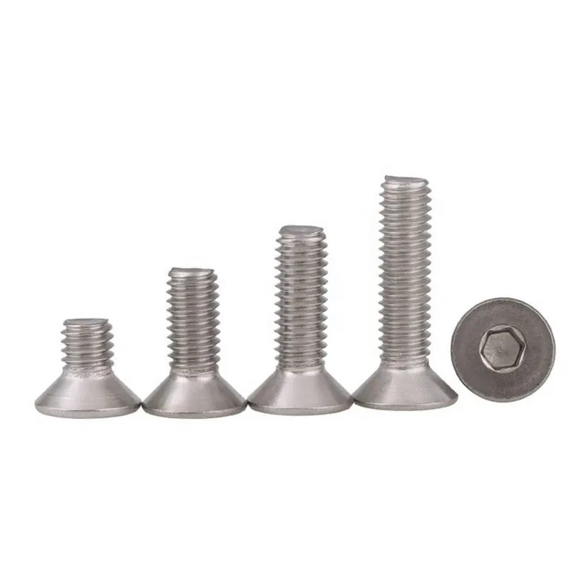 Изготовленные на заказ титановые винты с потайной головкой и шестигранной головкой M5m6m8, длинные титановые винты